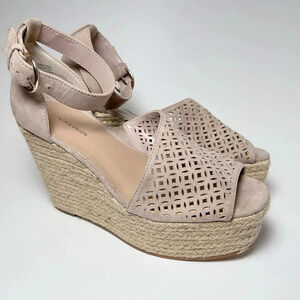 Nordstrom 14th Union Theryn Asymm Blush Pink Espadrille Wedge Sandal